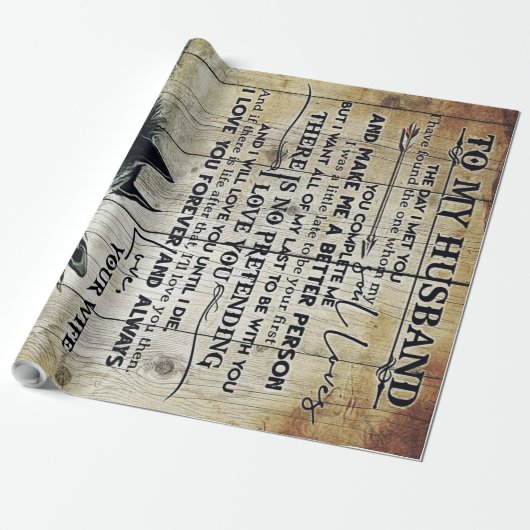 Brief an ihn | Zu meinem Geschenk meines Ehemanns Geschenkpapier (Ungerollt)