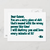 Brief an Krebs Postkarte (Vorne/Hinten)