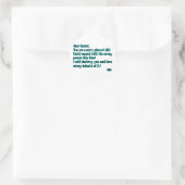 Brief an Krebs Runder Aufkleber (Tasche)