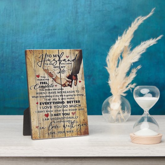 Brief an mein Ehemann , Liebliche Zitate Geschenk Fotoplatte (Seite)