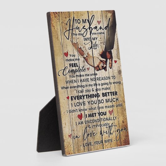 Brief an mein Ehemann , Liebliche Zitate Geschenk Fotoplatte (Seite)