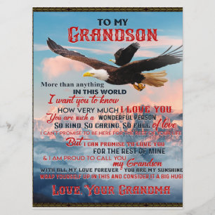 Brief an mein Grandson Geschenk, Liebe Baby Boy Ge Menükarte