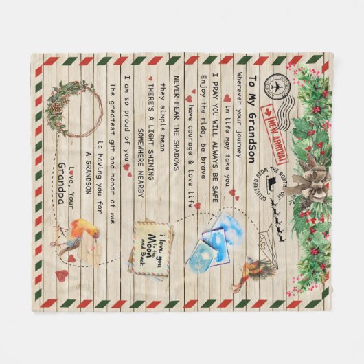 Brief an meinen Großvater von Opa Custom Geschenk Fleecedecke (Vorderseite (Horizontal))