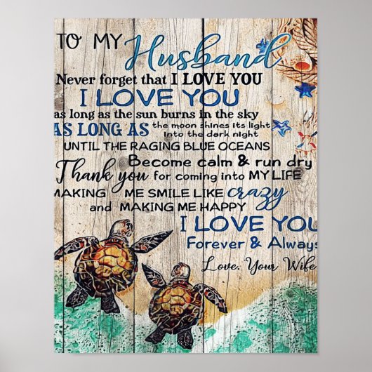 Brief an meinen Mann | Familiendekoration | Poster (Vorne)