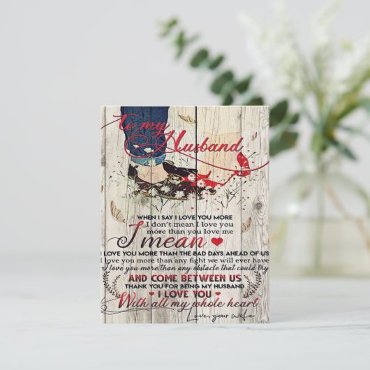 Brief an meinen Mann | Lieben für Ehemänner Einladung (Stehend Vorderseite)