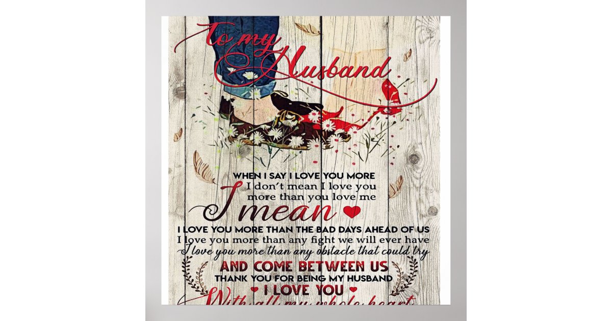 Brief an meinen Mann Lieben für Ehemänner Poster Zazzle.de