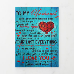 Brief an meinen Mann Lieblich zu meinem Geschenk Dreifach Gefaltete Ankündigung