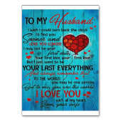 Brief an meinen Mann | Lieblich zu meinem Geschenk Tischnummer (Vorderseite)