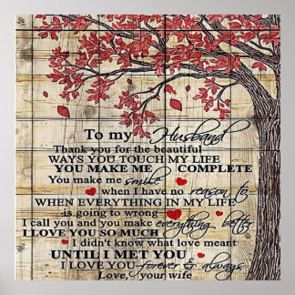 Brief an meinen Mann, neues Zuhause-Geschenk Poster