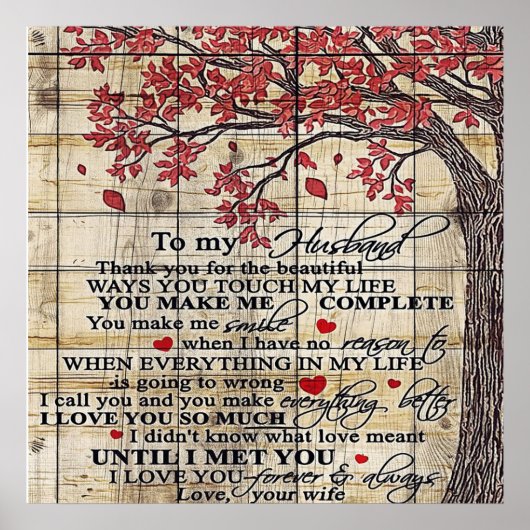 Brief an meinen Mann, neues Zuhause-Geschenk Poster (Vorne)