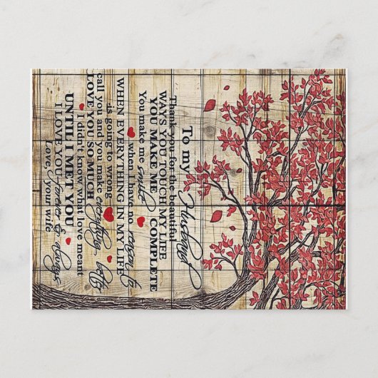 Brief an meinen Mann, neues Zuhause-Geschenk Postkarte (Vorderseite)