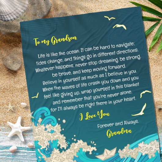 Brief an meinen Sohn oder Großmutter im Nautischen Fleecedecke