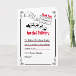 Brief an Santa North Pole Kinderauslieferung Foto Karte