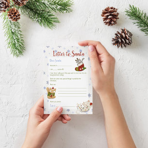 Brief an Weihnachtskätzchen - Vorlage