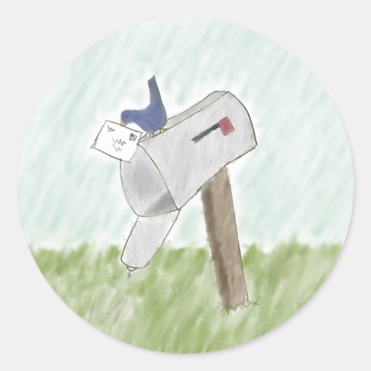 Brief aus einem Bluebird-Stickers Runder Aufkleber (Vorderseite)