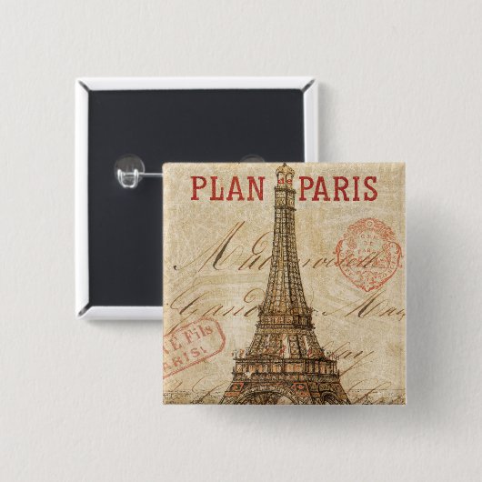Brief aus Paris Button (Vorne & Hinten)