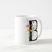 Brief B mit Blumen Kaffeetasse (VorderseiteRechts)