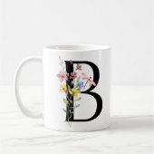 Brief B mit Blumen Kaffeetasse (Links)