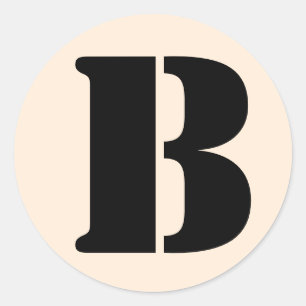 Brief B Stencil Alphabet von Janz Antikes Weiß Runder Aufkleber
