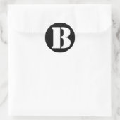 Brief B Stencil Alphabet von Janz Black Runder Aufkleber (Tasche)