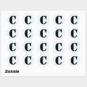 Brief C Stencil Alphabet von Janz Alice Blue Runder Aufkleber (Blatt)