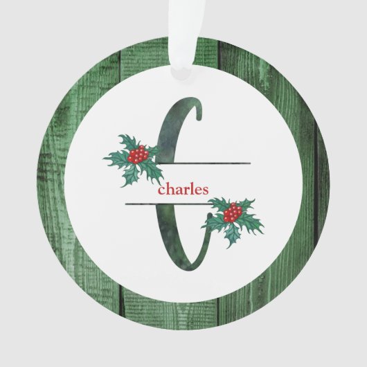 *~* Brief C Weihnachtsgebäck Rustikales FOTO AP44 Ornament (Vorderseite)