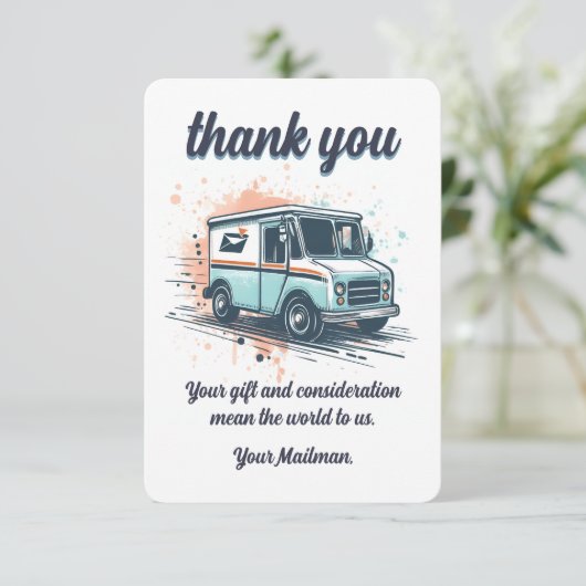 Brief Carrier Mailman Postal Mail Carrier abrufen Dankeskarte (Stehend Vorderseite)
