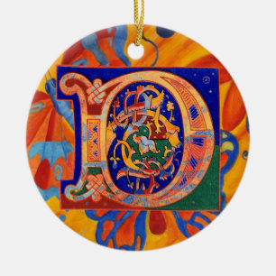 Brief D aus dem 17. Jahrhundert Keramik Ornament