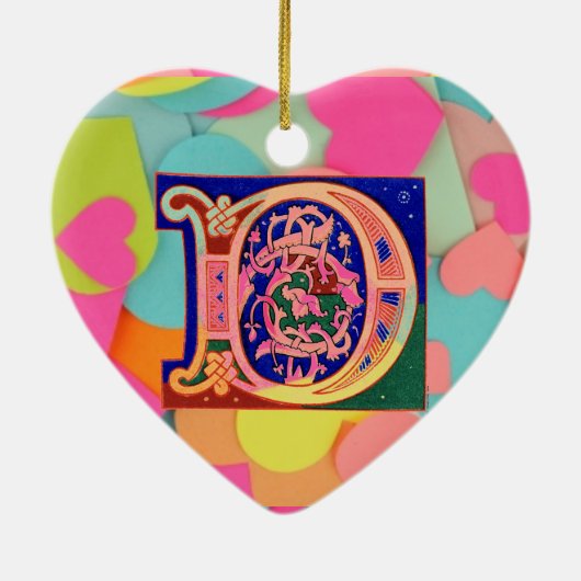 Brief D aus dem 17. Jahrhundert Keramik Ornament (Hinten)