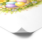 Brief D Gold Frühling Natur Monogramm Blauer Vogel Poster (Ecke)