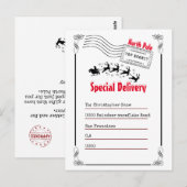 Brief der Kinder von Santa North Pole Postkarte (Vorne/Hinten)