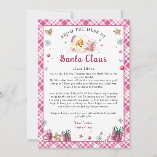 Brief der Weihnachtseinladung des Weihnachtsmanns Einladung (Vorderseite)