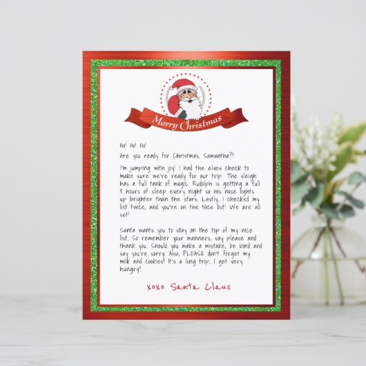 Brief des Weihnachtsmannes vom Nordpol (Stehend Vorderseite)