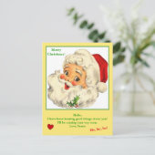 Brief des Weihnachtsmanns an die niedliche Postkar Postkarte (Stehend Vorderseite)