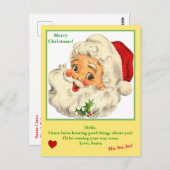 Brief des Weihnachtsmanns an die niedliche Postkar Postkarte (Vorne/Hinten)