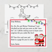 Brief des Weihnachtsmanns an Kinder | Farbseite au Postkarte (Vorne/Hinten)