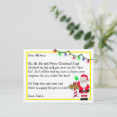 Brief des Weihnachtsmanns für Kinder + Farbseite a Postkarte (Stehend Vorderseite)