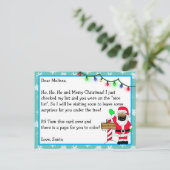 Brief des Weihnachtsmanns für Kinder + Farbseite a Postkarte (Stehend Vorderseite)