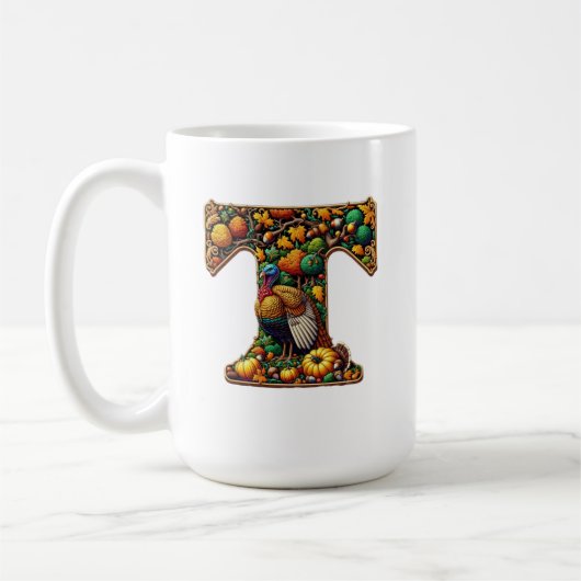 Brief Erntedankfest Truthahn Stil Kaffeetasse (Links)