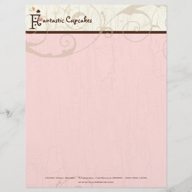 Brief F "Cupcake Business Letterhead" Briefkopf (Vorderseite)