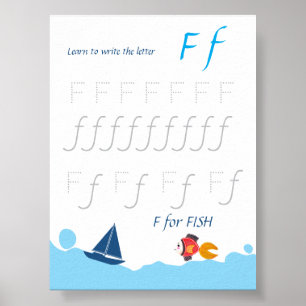Brief F Übungsposter für Kinder Poster