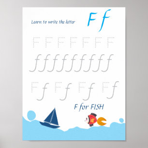 Brief F Übungsposter für Kinder Poster