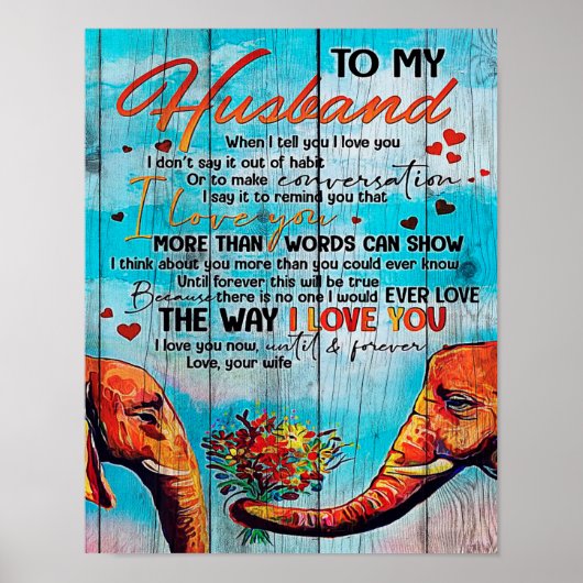 Brief für Ehemann | Coole Familiendekoration Poster (Vorne)