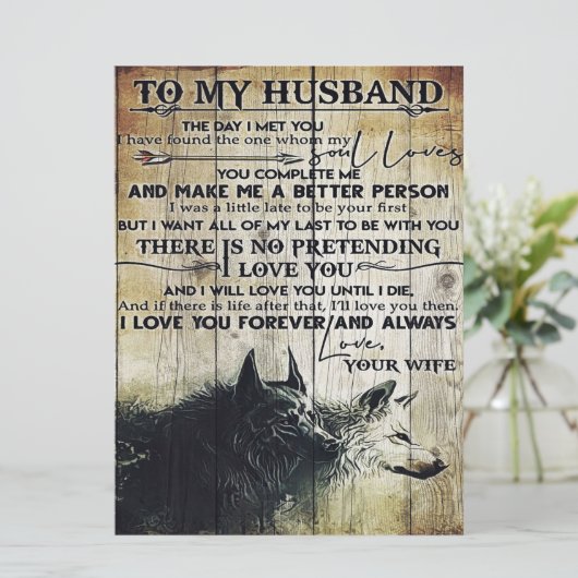 Brief für Ehemann | Familiendekoration | (Stehend Vorderseite)