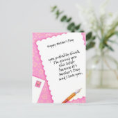 Brief für meine Mama Postkarte (Stehend Vorderseite)