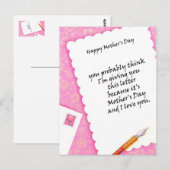 Brief für meine Mama Postkarte (Vorne/Hinten)