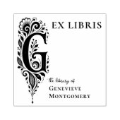 Brief G Botanisches Ex Libris Buchplate-Stempel Gummistempel (Prägung)