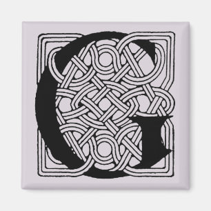 Brief G Vintage keltisches Knotenmonogramm Magnet