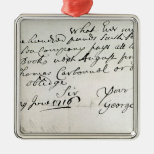 Brief geschrieben durch Handel, im Juni 1716 Ornament Aus Metall