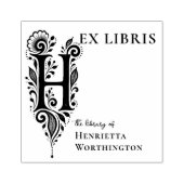 Brief H Botanisches Ex Libris Buchzeichen Stempel (Prägung)